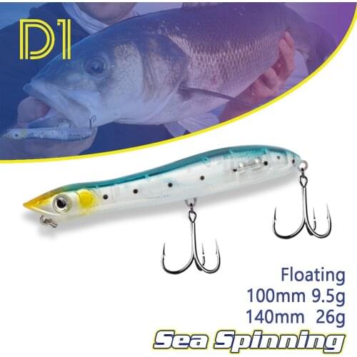 D1 Wobblers for fishing 100/140mm floating popper pesca fishing lure snakehead bass pike lure top water carp fishing Catfish