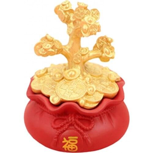 Hot Sale 60% Mini Money Tree Figurine Fortune Luck Car Display Mold Home Decor Birthday Gift Cake Decorating Supplies