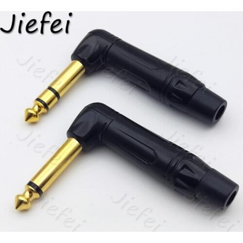 HiFi Quality Gold-plated brass Right Angle 90 degree 6.35mm 6.3mm mono/stereo Jack Audio Connector Electric Guitar Plug