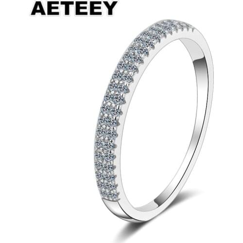 925 Sterling silver gold-plated 0.23ct moissanite diamond ring with double rows of micro-inlaid Moissanite fine jewelry JA-53