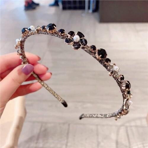 Fashion Korean style Rhinestone hairband Women Girls Fashion Sexy Simple pearls buckle Hair Hoop headwear Hair Accessories