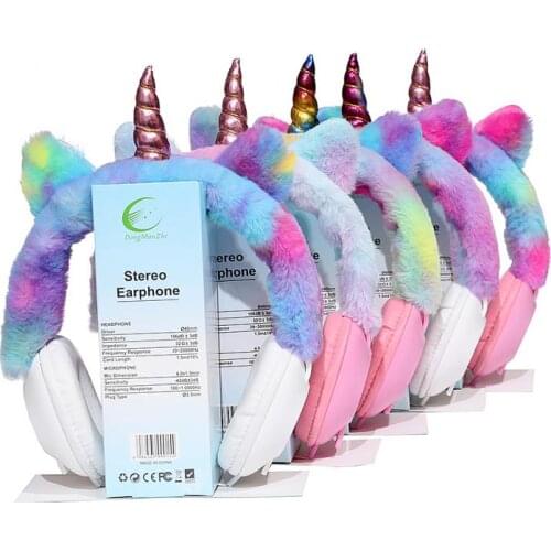Unicorn Headphones - Over Ear Wired Girls Kids 1.2m Length Cable 106dB Volume Headset For Laptop MP3 Tablet PC