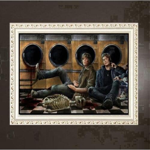 New hot 5D DIY Diamond Painting Two Boys Rhinestone Diamond Embroidery Picture Cross Stitch Handmade Art Home Wall Decoration