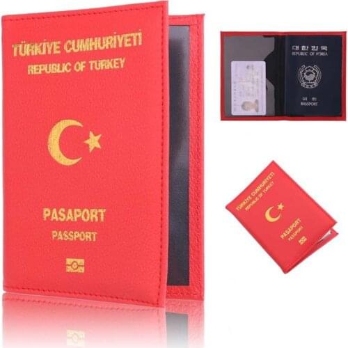 PU leather Turkey Passport Covers for Women Cute Passport Holder Travel Wallet Card Passport Holder Document Organizer