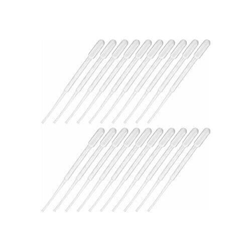 100Pcs 3ml Disposable Pasteur Pipettes Liquid Drop Droppers Graduated 180mm Long