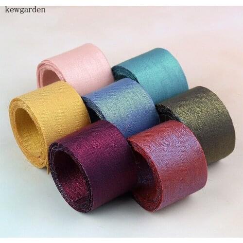 Kewgarden DIY Bowknot Hair Accessories Riband 1.5" 1" 3/8" Discoloration Fabric Layering Cloth Ribbon Handmade Tape 10 Meters