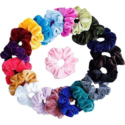 20 Pcs Velvet Elastic Hair Bands For Women Or Girls Hair Accessories Crunchy Hair Tie Silk Scrunchie 2020 Elastiekjes