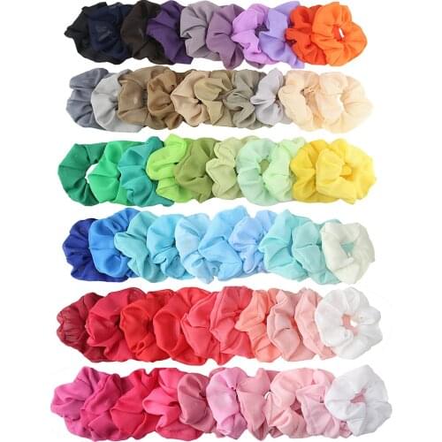 5 Sets Fashion Chiffon Fabric Elastic Hair Ties for Girls Ponytail Holder Women Hair Scrunchies Headwear Hairband Accessories