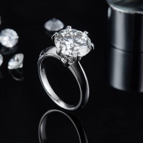Luxury 100% 925 Sterling Silver Rings 5 CT Real Moissanite Diamonds Gemstone Wedding Engagement Ladies Ring Fine Jewelry