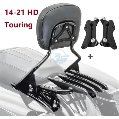 Back rest Detachable Backrest Sissy Bar Luggage Rack For Harley Touring Road King Electra Street Glide FLHR FLHX FLHT 09-21 UP
