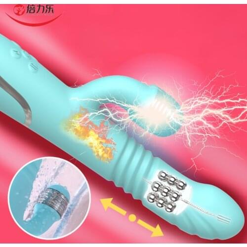 Telescopic & Electric Shock G-Spot Vibrator Sex Toys Heating AV Wand Clitoris Vagina Stimulate Female Masturbator Intimate Goods