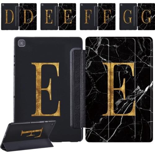 Tri-fold Tablet Case for Samsung Galaxy Tab A7 10.4 SM-T500 SM-T505/Tab A 10.1 T510 T515 Initial Name PU Leather Folio Cover