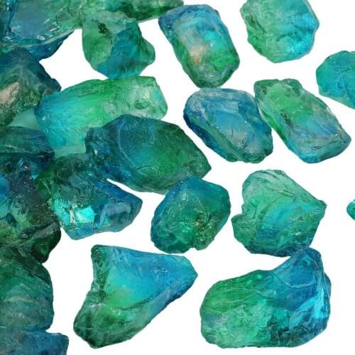 1Lot (230g) Blue & Green Titanium Coated Natural Rock Quartz Raw Rough Stone for Jewelry Making,Wire Wrapping,Reiki Wicca