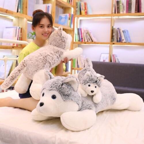 1pc 90cm/110cm Cute Husky Dog Plush Toys Stuffed Soft Dog Animal Pillow Cushion Kids Lovely Doll Girls Christmas