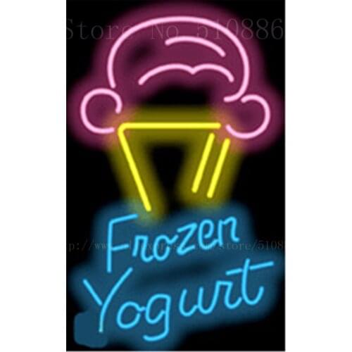 17*14" Ice Cream Cone with Frozen NEON SIGN REAL GLASS BEER BAR PUB LIGHT SIGNS store display Restaurant Shop Advertising Lights
