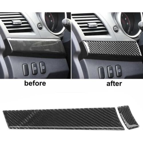 2pcs Driver Dashboard Panel Trim Cover Fit for Mitsubishi Lancer 2008 2009 2010 2011 2012-2016 LHD Paste Carbon Fiber