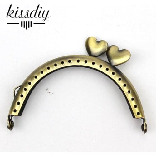 20pcs/lot Vintage antique bronze beaded clasp Metal Purse Frame handle for coin purse sewing wholesale lot freeshipping