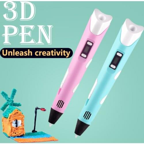 3D Printing Pen DIY Drawing Pen With LCD Display 3D Pen 20 Colors 200 Meters PLA Filament Christmas Children Birthday Gift