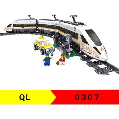 641PCS QL0307 Building Block Train Series Fuxing High-speed Train Childrens Educational Assembling Toy Small Particle Box Gifts