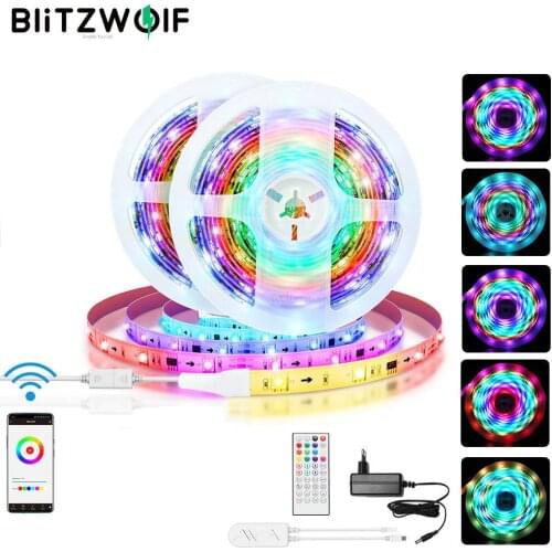 BlitzWolf BW-LT31 5M/10M Built-in IC Smart WiFi RGB Magic LED Strip Light App Remote Control works with Alexa Google Assistant