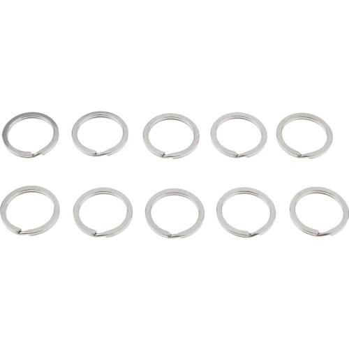 10 Pieces Stainless Steel Split Key Ring Chain Keyring Lot Buckle Holder for Camping Climbing Running Jogging Hiking 20mm/35mm