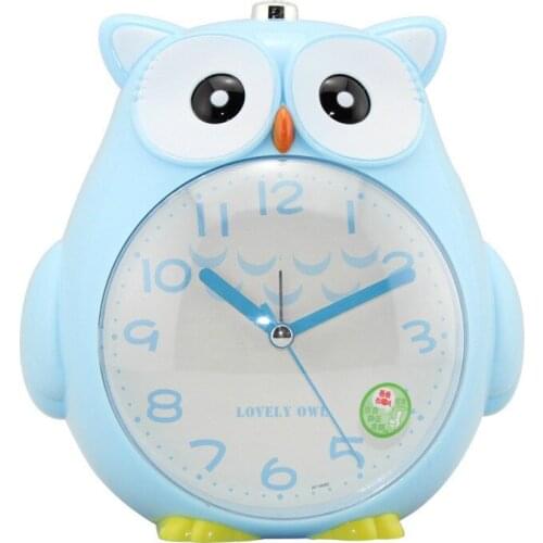 Children Room Alarm Clock Creative Cartoon Alarm Clock Cute Owl Mute Scanning Night Light Clock Student Children Wake Up Clock