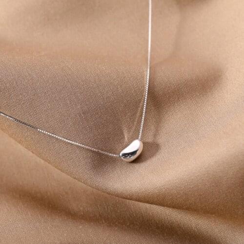 925 Sterling Silver Bump Round Pendant Necklace sweater Chain For Women Wedding Engagement Party Fashion Charm Jewelry