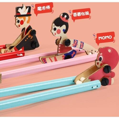 Wooden acrobatics monkey gymnastics wooden pressure reduction pull string figure creative Christmas children toys birthday gifts