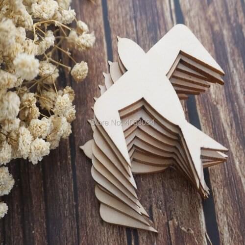 Wooden Swallow Bird Shapes Craft Hanging Tag Decoration Gift Decoupage Laser Cut