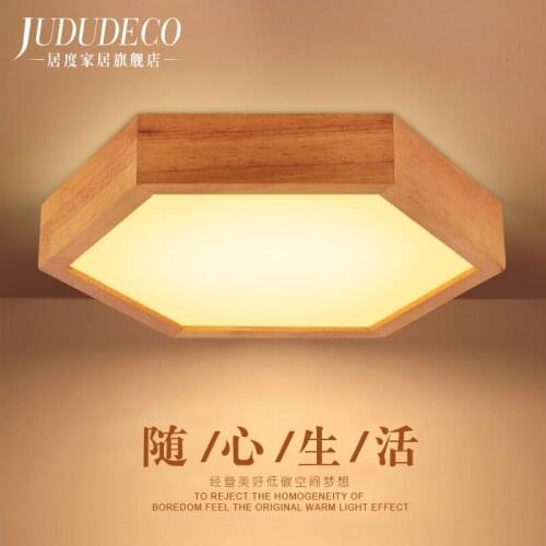 Japan style wood LED ceiling light for dining room kitchen bed room lamp E27 110-240V