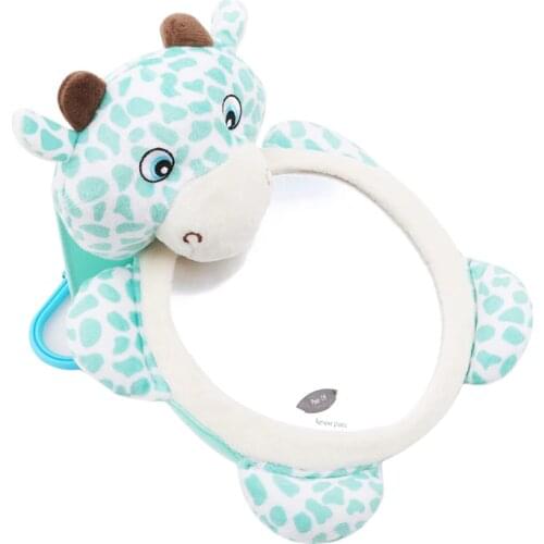 Baby 0~12 Months Car Seat Stuffed Plush Toy Animal Dear Mirror Rearview Baby Strollers For Dolls Rattles