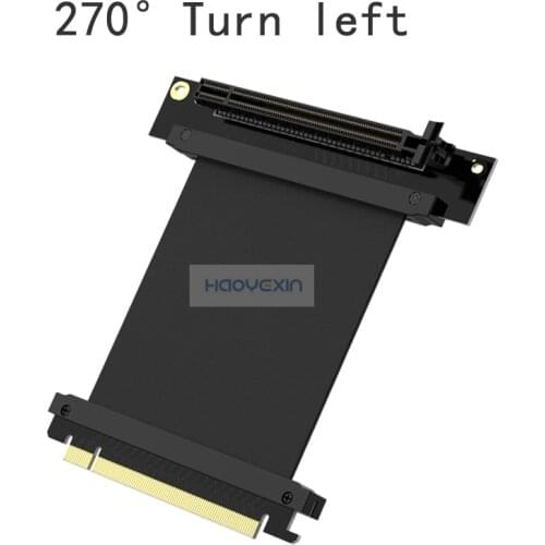 Turn left PCI Express 16x Flexible Cable Card High Speed Extension Port Adapter Card 1 Slot PCIe 3.0 X16 Riser For Mining Miner