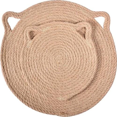 Cotton Placemat Coasters Linen Mats Insulation Coffee Pad Placemat Non-slip Handmade Cup Mat Hand-woven Pad Disc Bowl Pad