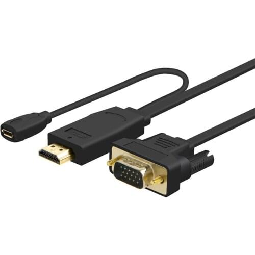 HDMI to VGA, HDMI Male to VGA Male Adapter Cable, Support 1080P,for HDTVs, Monitors, displayers, Laptop Desktop Computer