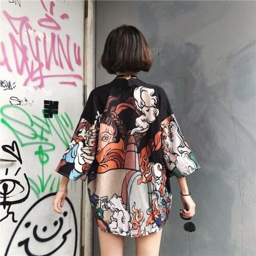 Kimono cardigan Womens tops and blouses Japanese style streetwear female women tops summer 2019 harajuku kawaii top shirt DZ004