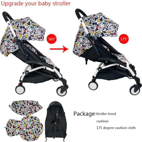 Stroller Hood & Mattress And 175 Cushion Seat Oxford Cloth Back With Mesh Pockets Stroller Accessories For Yoya yoyo Babytime