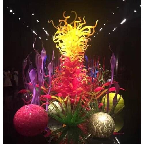 Multi Color Murano Glass Floor Lamp Hotel Garden Application Sculpture Large Standing Floor Lamp