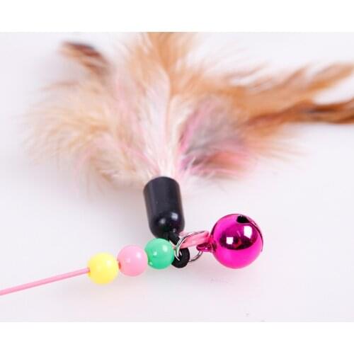 The Latest Interesting Metal Wire Feathers Funny Cats Toys Pet Toys With Feather Bells Funny cats pet supplies