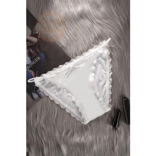 New Style Women 's Underwear Panties Ultra-thin Seamless Low Waistband Pure Cotton Briefs Sexy Lace Edge Ice Silk Lingerie 019