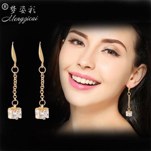 New Women Long Earrings Crystal pendientes beautiful Jewelry oorbellen Stud ear tassel earrings brincos orecchini Party Gifts