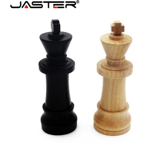 JASTER New wooden international chess USB flash drive creative gift u disk game chess pendrive 4GB 16GB 32GB 64GB hot wholesale