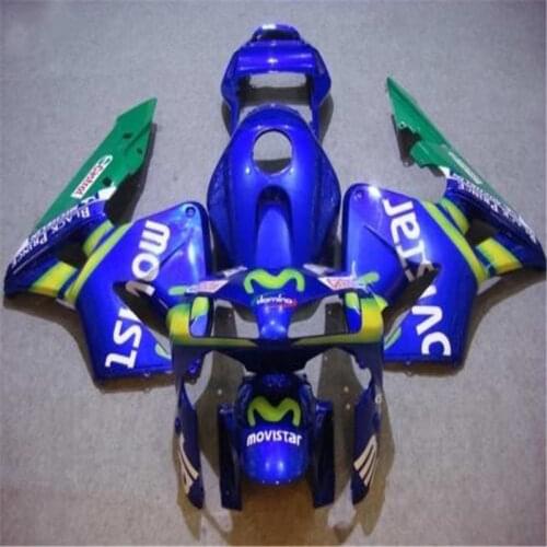 Green yellow Fairing Blue white black For CBR600RR 03-04 CBR600 RR F5 Glossy blue CBR 600RR 600 RR 03 04 2003 2004 Movistar
