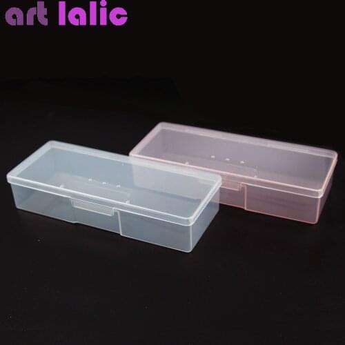 Nail Polish Holder Plastic Nail Supplies Storage pen Box Rectangle Nail Art Studs Brushes Tools Holder Case Manicure Tools