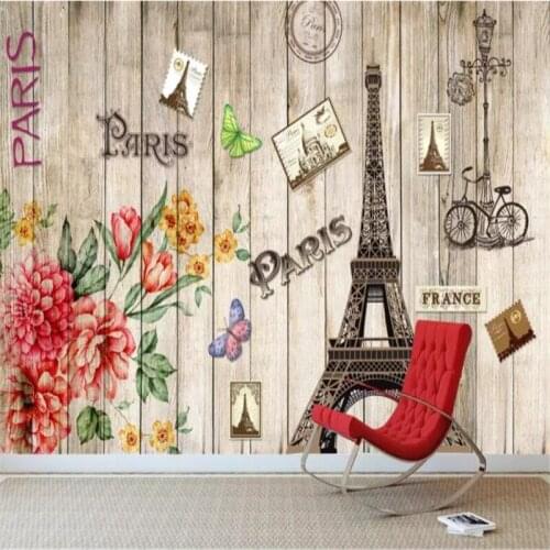 Custom 3D photo hand-painted wooden tower beauty room wallpaper cartoon boy and girl mural wallpaper mural