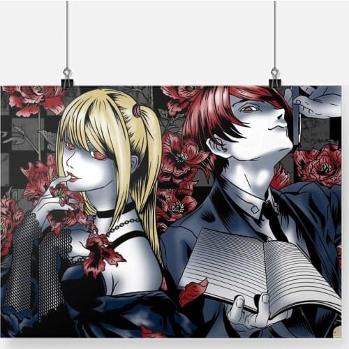Kira Yagami Misa Amane Death Note Anime Manga Poster Wall Art Print Picture Living Room Home Decor Painting Decoration Canvas