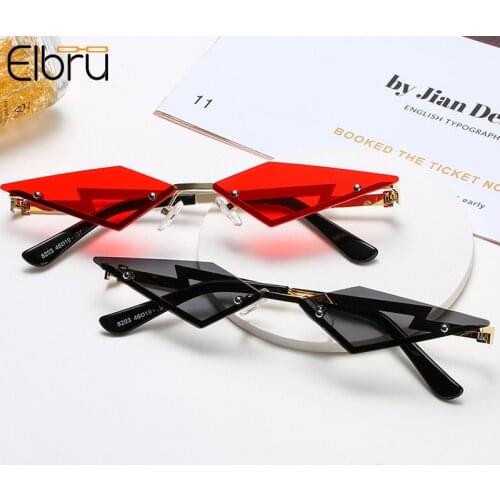 Elbru Luxury Fashion Sunglasses Irregular Frameless Color Sunglasses Personality Street Shoot Sun Glasses For Female Eyewear