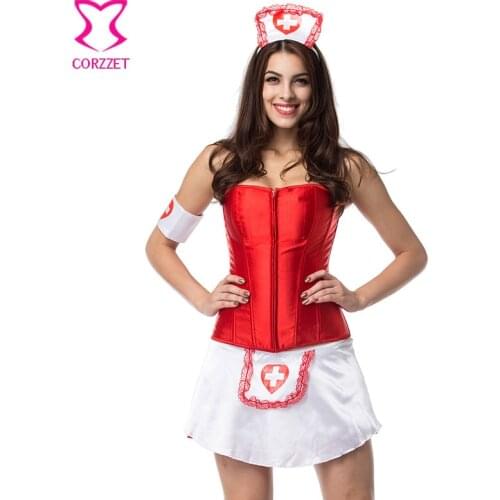Corzzet Sexy Nurse Costume Erotic Costumes Role Play Women Erotic Lingerie Female Sexy Underwear Red Cross Uniform Games