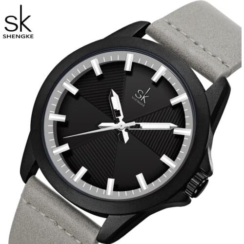 Shengke Elegant Fashion Quartz Watch Woman Leather Simple Buckle Belt Waterproof Big Dial Wristwatch Relogio Feminino K0120