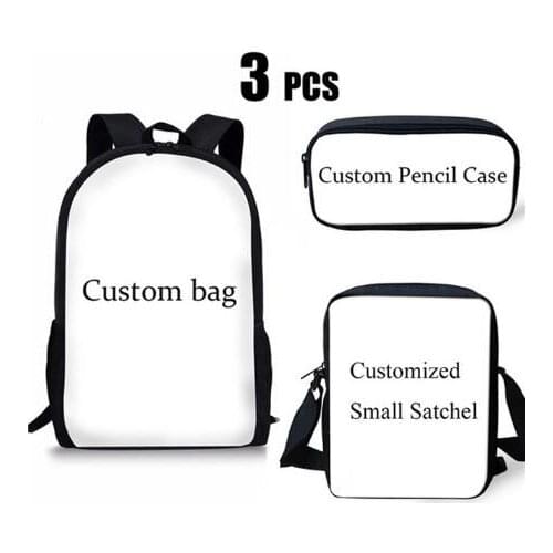 DIY Your Own Design School Bags Girls Boys Casual 3Pcs/Set Book Shoulder Bags Schoolbags Children Customized