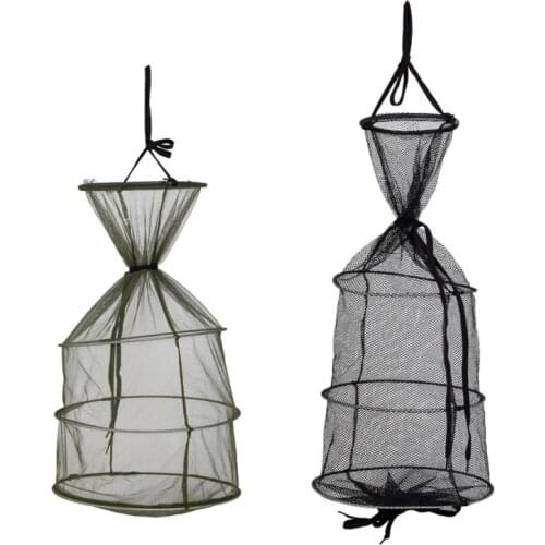 Foldable Fishing Mesh Collapsible Fish Cage Fishing Keep Net Fishing Basket Keeping Lures Crayfish Crab Fishes Lobsters